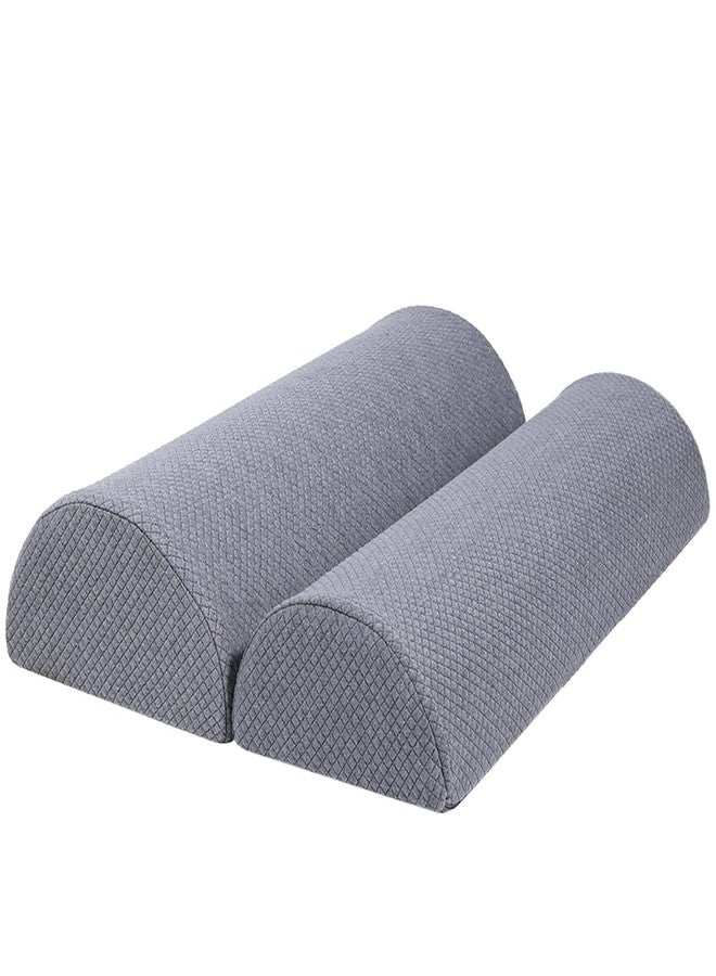 M Mute Touch 2PCS Knee Pillow for Sleeping, Half Moon Bolster Pillow for Neck, Legs, Ankle Foot & Knee Support, High Density Foam for Leg Elevation (19.6''x6.7''x3.5'', 19.6''x7.8''x4.3'') - Image 1